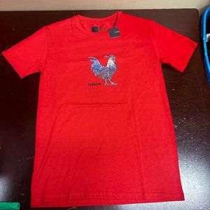 The Farm Mens Red Cock Graphic Short Sleeve Crew Neck Pullover T Shirt Size M